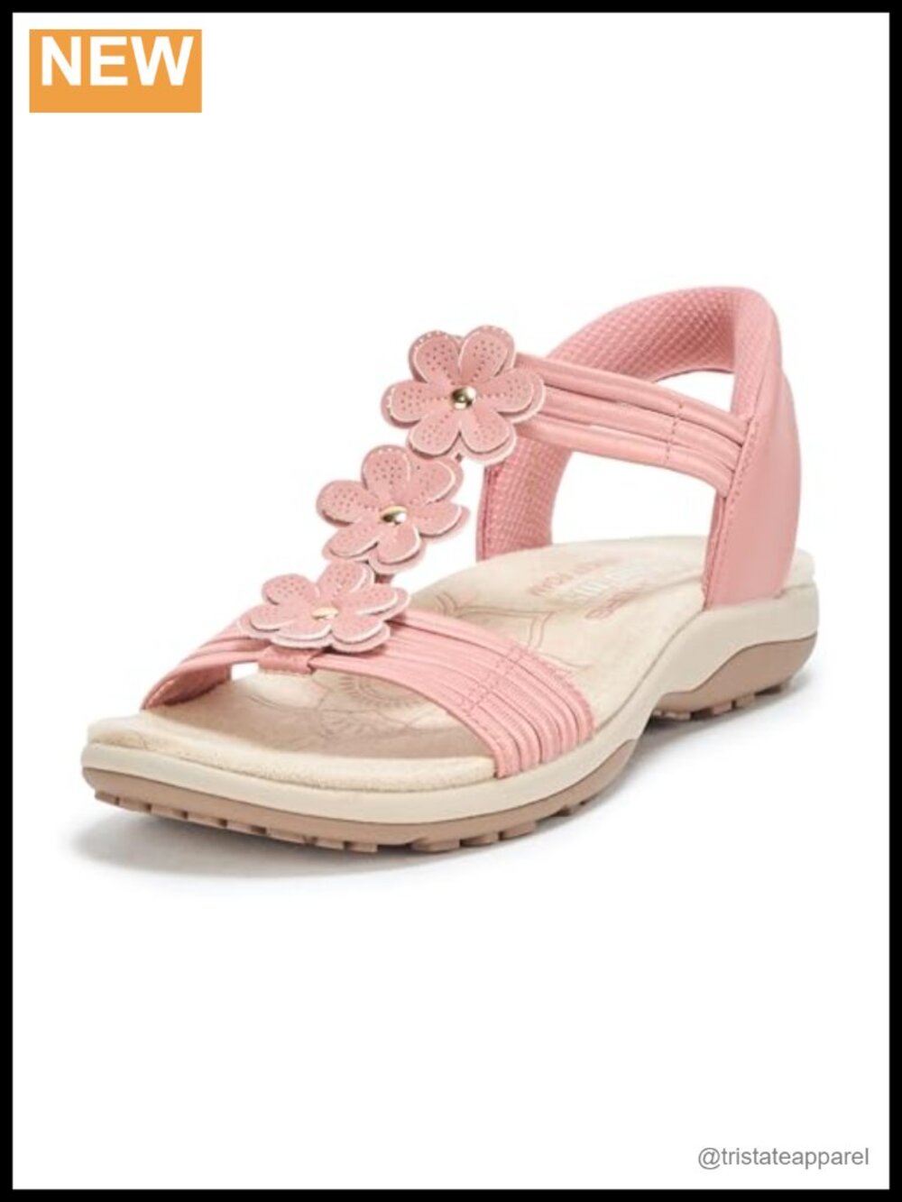 Women's Vegan Floral Slingback Sandals Hands Free Slip-On